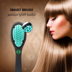 بتقنية النانو سيلفير SMART BRUSH الفرشاة بتقنية النانو سيلفيراللي هتخلص شعرك من البكتريا و الشعر المقصف سطح الفرشاة سيراميك ثلاثي